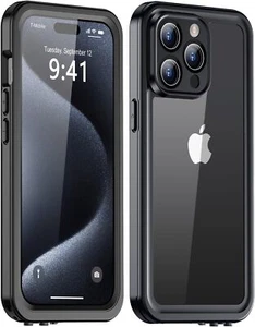 For iPhone 15 Pro Max Case Waterproof Built in Screen Protection IP68 - Picture 1 of 7