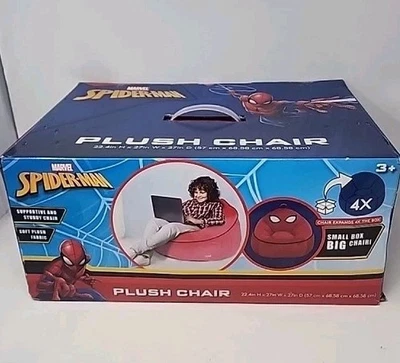 Marvel WN201743 Spiderman Compressed Foam Bean Bag Chair for Kids Red New Sealed - Image 1 of 4