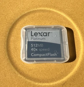 Lexar Platinum 512MB 40X SPEED Compact Flash Card Memory Card + Case camera - Picture 1 of 2