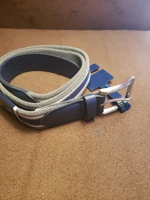 Cinto masculino listrado CLUB ROOM azul marinho/cinza novo com etiquetas 38-40 - Imagem 1 de 4