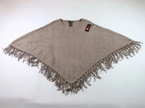 Wrangler Retro Poncho Damen groß braun Fransen V-Ausschnitt Schal Pull On Western - Bild 1 von 11