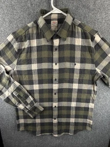 Camicia uomo nuova senza etichette in flanella con bottoni verde a quadri morbida manica lunga tasca - Foto 1 di 16