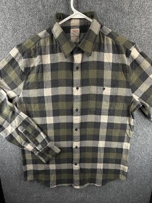 NUEVO SIN ETIQUETAS Camisa Faherty Franela Abotonada Verde A Cuadros Suave Manga Larga Hombres Bolsillo Foto 1 de 4