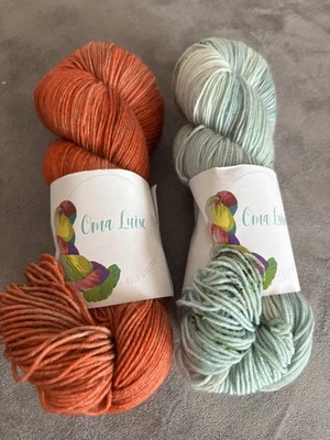 2x 100 Gramm handgefärbte Wolle 4 fach-Merino extrafine - Bild 1 von 2