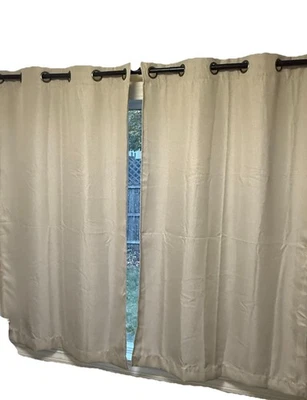 Cortinas de salón para casa 2 paneles beige 62x38 Foto 1 de 4