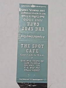 Vintage Streichholzschachtelhülle The Spot Cafe Lake Isabella Kalifornien - Bild 1 von 4