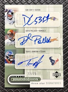 DAVID POLLACK DAN CODY TRAVIS JOHNSON 2005 UD Foundations Triple Rookie Auto /75 - Picture 1 of 2