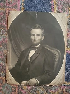 SELTEN - ABRAHAM LINCOLN 1864 LITHOGRAPHIE PORTRAIT von SAMUEL SARTAIN 12 X 9,5" - Bild 1 von 6