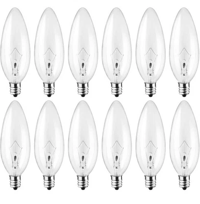 HARAQI 12-Pack 40W 120v Candle Light Bulbs Dimmable Chandelier