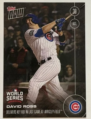 2016 TOPPS NOW #647 DAVID ROSS - KEY RBI IN LAST GAME AT WRIGLEY FIELD - Image 1 of 2