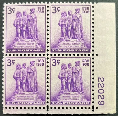 U.S. Scott #837, Plate Block of 4, Northwest Territory 150th Anniv., VF, MNH - Image 1 of 2