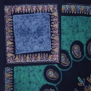 Auténtica funda nórdica reversible Batik algodón 106" x 96" se adapta a Queen-King - Imagen 1 de 4