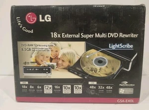 Brandneu LG 18x externer Super Multi DVD/CD Rewriter GSA-E40L LightScribe Neu im Karton - Bild 1 von 12