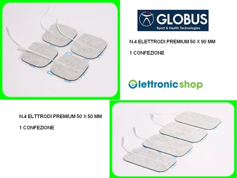 GLOBUS 8 ELETTRODI GLOBUS PREMIUM - 1 BLISTER 50X90MM + 1 BLISTER 50X50MM