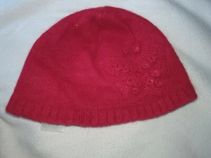 Monsoon girls' winter woolly hat - red butterfly - 1-3 years - VGC - Picture 1 of 4