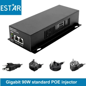 Gigabit 90W IEEE802.3af/at/bt High Power Wall PoE Injector Adapter DC52V2.88A - Afbeelding 1 van 14