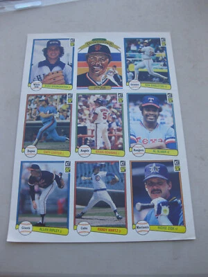 1982 Donruss Diamond Kings Sell Sheet Poster 8.5" x 11" baseball mint shape - Image 1 of 2