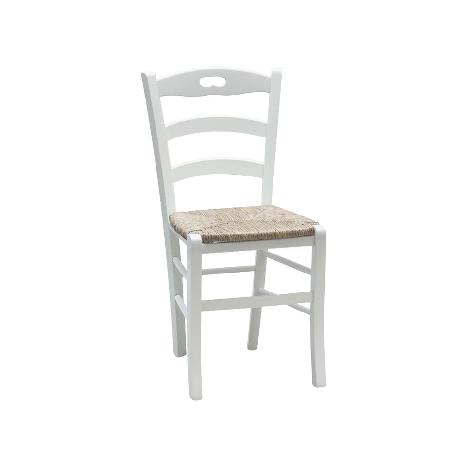 SEDIA CUCINA IN LEGNO, BIANCO FONDO PAGLIA, + ACQUISTI  - SPENDI - Immagine 1 di 1