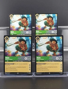 Disney Lorcana Maui - Stubborn Trickster 110/204 Reign of Jafar SRare 4 Cards  - Picture 1 of 1