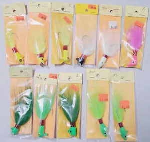 Lote de 11 unidades - Señuelos Fluke de agua salada surtido de 1 oz Bucktail Jigs Striper - Imagen 1 de 3