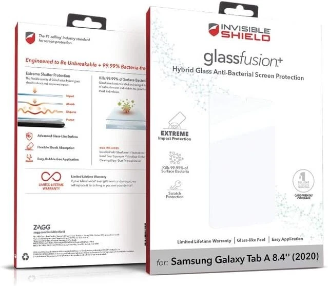NEW ZAGG Samsung Galaxy Tab A 8.4" 2020 Glass Fusion+ Screen Protector (BR) - Image 1 of 2