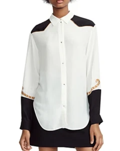 Maje Women's Shirt Size 2 / M Chesti Western-Inspired Love Shirt H18CHESTI - Picture 1 of 9