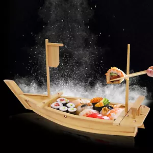 Sushi Boat Serving Tray Extra Large Sushi Plates Bamboo Sushi Serving Plate - Picture 1 of 24