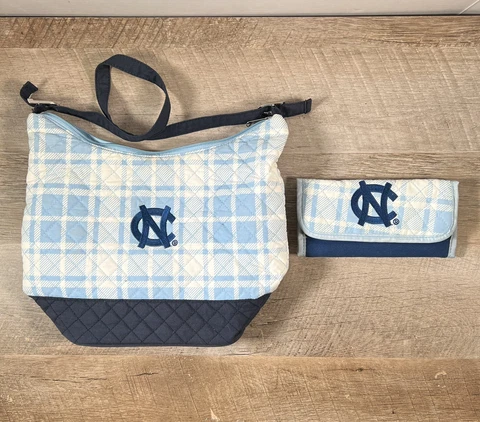 North Carolina University UNC Quilted Shoulder Bag Purse And Wallet Pocketbook Cover