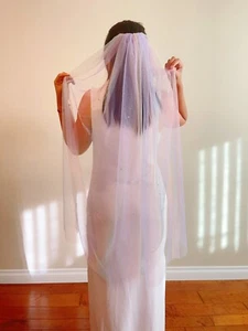 rainbow Wedding Veil Sparkly Pride Bridal Veil Unicorn bridal veil,Unique bridal - Picture 1 of 4