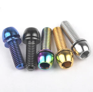 Titanium Bolts Taper Cone Socket Allen Bolt + Flat Washer M6 x 18mm M6 x 20mm - Picture 1 of 4