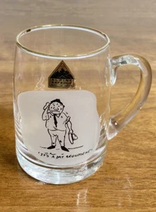 Vtg 60s Glass Tankard Alpine Safedge Gilt Rim Fine Its A Dry Argument Japan Made - Picture 1 of 10