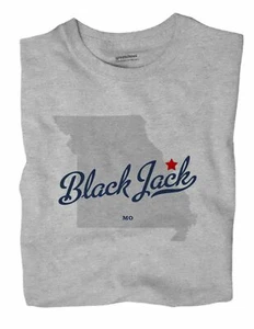 Black Jack Missouri MO T-Shirt MAP - Picture 1 of 6
