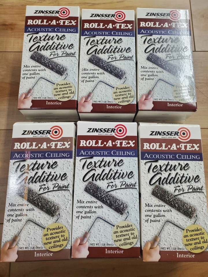 Lote de 6 aditivos de pintura de textura de techo acústico Zinsser Roll-A-Tex Foto 1 de 4