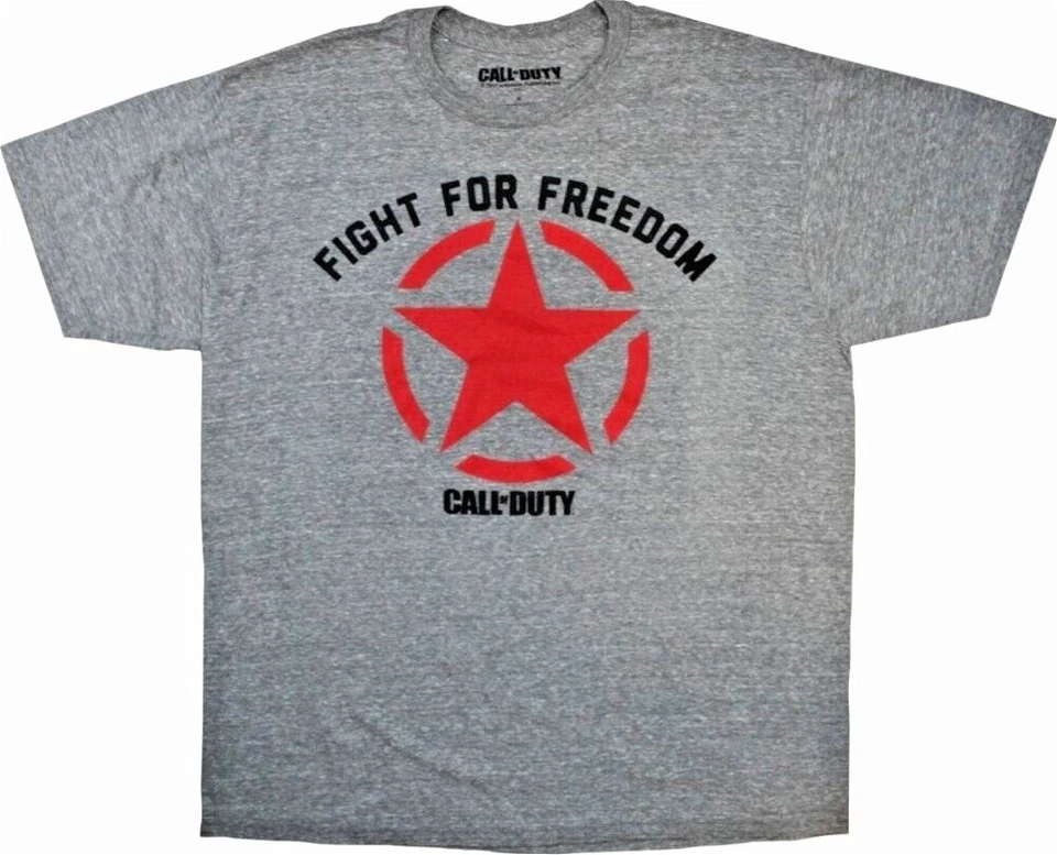 Call of Duty WWII Мужская футболка размер большой новый серый с Red Star World War 2 - Изображение 1 из 4