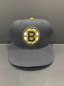 Vtg 90’s Boston Bruins 7 1/2 New Era Hat 5950 Pro Model NHL Wool Plain Logo - Picture 1 of 4