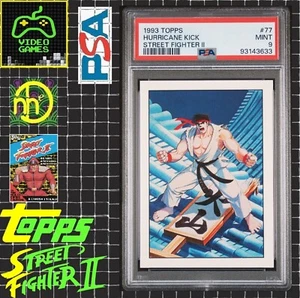 Topps Street Fighter II 1993 - #76 Ryu/Hurricane Kick - PSA 9 como nuevo - Imagen 1 de 4