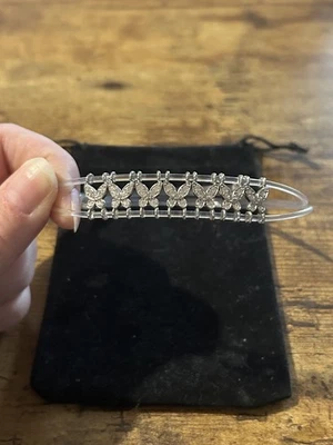 Collar Gargantilla Mariposas Chapado en Rodio Transparente Swarovski De Colección  Foto 1 de 4