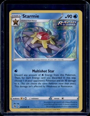 Starmie SWSH08: Fusion Strike Pokémon #053/264 Holo Rare NM+ - Image 1 of 2