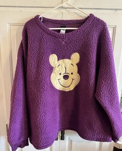 DISNEY Winnie The Pooh Sweatshirt Sleep Shirt Women’s 3X (22-24W)  Purple Cozy - Picture 1 of 5