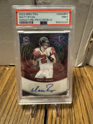 2023 MATT RYAN SPECTRA PSYCHDELIC PRIZM AUTO SSP /5 Atlanta Falcons PSA 9 POP 1! - Image 1 of 2