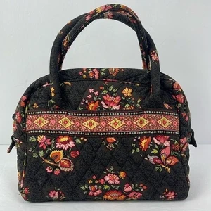 Vintage 2003 Vera Bradley Chocolat kleine Handtasche Herbst braun orange Blumenmuster HERGESTELLT IN DEN USA - Bild 1 von 16