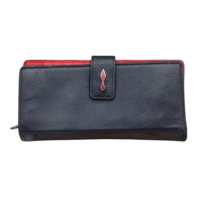 Christian Louboutin PALOMA Cartera Larga Cuero Negro/Rojo, 9x19cm Usado Foto 1 de 4