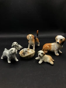 Konvolut Hunde Figuren Vintage Porzellan Ca. 3-4cm - Bild 1 von 4