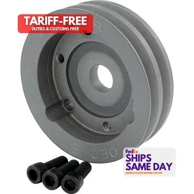 Allstar ALL31030, One Natural Aluminum Crank Pulley 2 Groove 4.750In Dia Perform - Image 1 of 4
