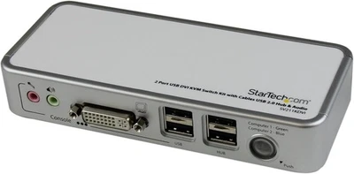 STARTECH.COM SV211KDVIGB 2 Port USB DVI KVM Switch with Audio and Cables - Image 1 of 4