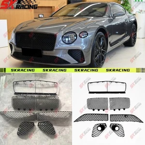 ABS Black Front Bumper Grille Mesh Cover Trim Fit Bentley Continental GT 20-24 - Picture 1 of 19