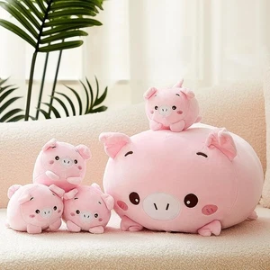 5 Pieces Pig Stuffed Animals, 12 Inch Large Plush Mommy Pig with 4 Baby Pigs ... - Bild 1 von 5