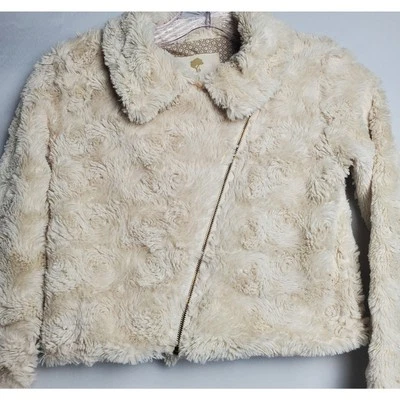 Abrigo Tucker And Tate Niñas Talla 8-10 Chaqueta Mediana Blanco Crema Esponjoso Foto 1 de 4