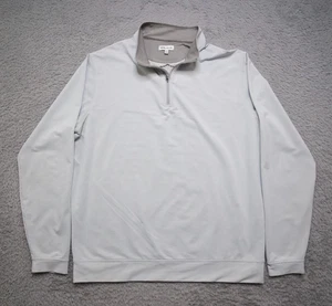 Peter Millar Pullover Mens XL Light Gray Crown Sport 1/4 Zip Performance Embroid - Picture 1 of 11