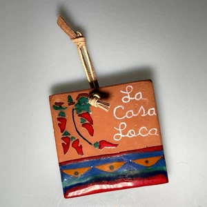 La Casa Loca Mexican Terracotta Tile Wall Hanging Tile Artist Javier Ramirez 4x4 - Picture 1 of 13